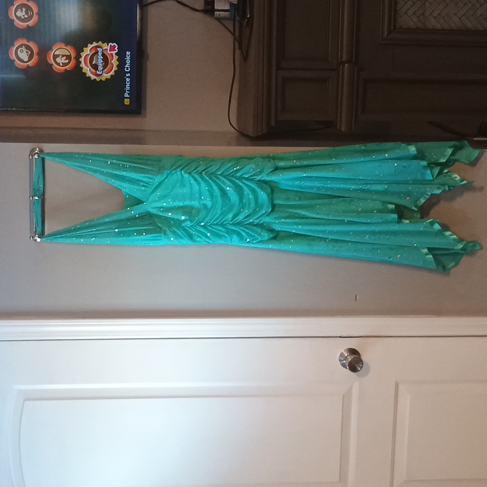 Taboo Turquoise High Low Dress Sequin Size XL Y2K